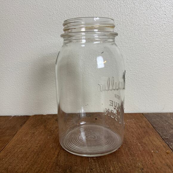 Rare Vintage Kinsella 1874 TRUE MASON Clear Glass Canning Jar Quart Size - Picture 7 of 9